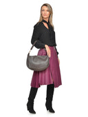 Isabella Rhea Geanta de umar Clarisse piele naturala Maro inchis