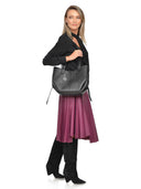 Luisa Vannini Geanta de umar Jovana piele naturala Negru