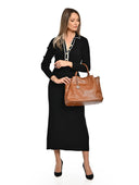 Luisa Vannini Geanta de mana  Marcellina piele naturala coniac