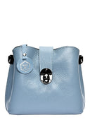 Luisa Vannini Geanta Postas Paola piele naturala Albastru deschis