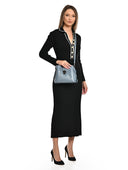 Luisa Vannini Geanta Postas Paola piele naturala Albastru deschis