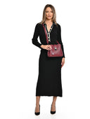 Luisa Vannini Geanta Postas Paola piele naturala Visiniu