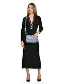 Luisa Vannini Geanta Postas Catarina piele naturala Albastru deschis