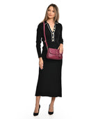 Luisa Vannini Geanta Postas Catarina piele naturala Visiniu