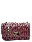 Luisa Vannini Geanta Postas Cotina piele naturala Visiniu