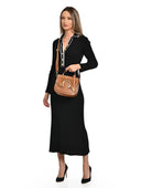 Borsa a mano Luisa Vannini Amaryllis, vera pelle cognac