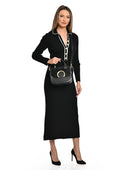 Borsa a mano Luisa Vannini Amaryllis in pelle naturale Nero