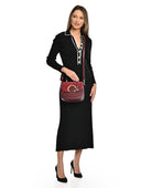 Luisa Vannini Geanta de mana  Amaryllis piele naturala Visiniu