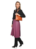 Borsa a spalla Luisa Vannini Verena, vera pelle cognac