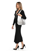 Luisa Vannini Geanta de umar Angelique piele naturala Argintiu