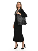 Borsa a tracolla Luisa Vannini Rosamund in pelle naturale Nero