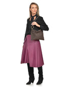 Luisa Vannini Geanta de umar  Freya piele naturala Maro inchis