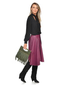 Luisa Vannini Geanta de mana  Nadia piele naturala Verde militar