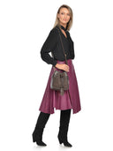 Luisa Vannini Geanta de umar Clotilde piele naturala Maro inchis