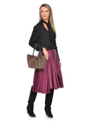 Borsa a tracolla Luisa Vannini Amelie, pelle naturale, marrone scuro