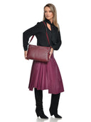 Luisa Vannini Geanta de umar  Luiza piele naturala Visiniu