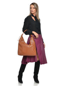 Roberta M Geanta de umar  Elise piele naturala coniac