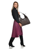 Roberta M Geanta de umar  Elise piele naturala Maro inchis