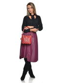 Roberta M Geanta de umar Carolina piele naturala rosu