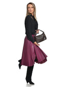 Roberta M Geanta de umar Rosa  piele naturala Maro inchis