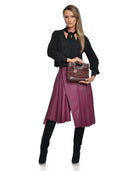 Roberta M Geanta de mana  Veronica piele naturala Bordo