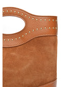 Roberta M Geanta de mana  Veronica piele naturala coniac