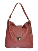 Roberta M Geanta de umar Callista piele naturala rosu inchis