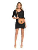 Roberta M Geanta de mana  Sara piele naturala coniac