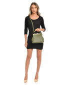 Roberta M Geanta de mana  Nala piele naturala Verde inchis