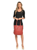 Roberta M Geanta de umar Allegra piele naturala rosu