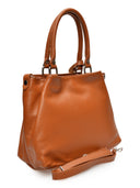 Borsa a tracolla Roberta M Denisa, vera pelle color cognac
