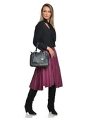 Roberta M Geanta de umar Denisa piele naturala Negru