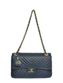 Roberta M Geanta de umar Mathilde piele naturala Albastru