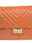 Borsa a tracolla Roberta M Mathilde, vera pelle color cognac