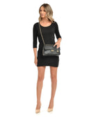 Roberta M Geanta de umar Mathilde piele naturala Negru