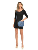 Roberta M Geanta Postas Raphaelle piele naturala Albastru