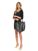 Roberta M Geanta de umar Mireille piele naturala Negru