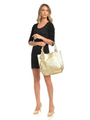 Roberta M Geanta de umar Mireille piele naturala Auriu