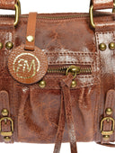 Roberta M Geanta de umar Sorana piele naturala coniac