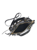 Roberta M Geanta de umar Sorana piele naturala Negru