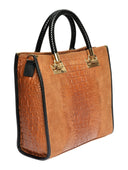 Roberta M Geanta de mana  Benedetta piele naturala coniac