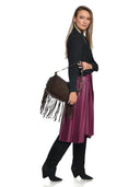 Roberta M Geanta de umar Lucienne piele naturala Maro inchis