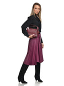 Roberta M Geanta de umar Rosa  piele naturala Bordo