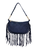 Roberta M Geanta de umar Lucienne piele naturala Albastru