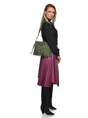 Roberta M Geanta de umar Violette piele naturala Verde militar