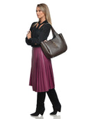 Roberta M Geanta de umar Larisa piele naturala Maro inchis