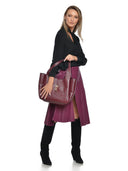 Roberta M Geanta de umar Larisa piele naturala Visiniu