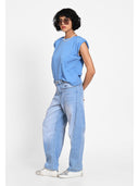 Jeans relaxed straight-leg Albastru