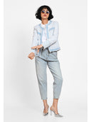 Jachetă tailored light denim Albastru