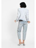 Jachetă tailored light denim Albastru